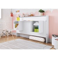 Mini Cama Articulável Horizontal Solteiro C/ Mesa de Trabalho Young Branco