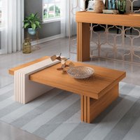 Mesa De Centro HB Luna S/ Espelho - Cinamomo/Off White