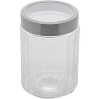 Pote Vidro Borossilicato Lyor 1,2L Tampa Prata Sydney Porta Mantimentos Condimentos Prata