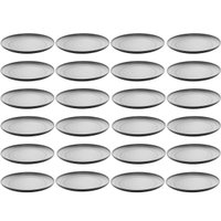 Conjunto 24 Pratos de Melamina para Sobremesa Oriental Restaurante Japonês 18cm Preto Fosco