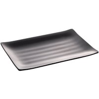 Travessa Retangular de Melamina P/ Sushi Sashimi 24,5x16,5cm Comida Japonesa Lyor Preto