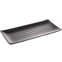 Travessa Servir Comida Japonesa Sushi Sashimi 35x16cm Retangular de Melamina Tóquio Lyor Preto
