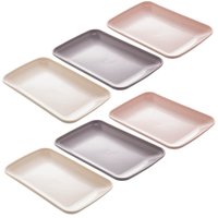 Conjuntos 06 Travessas Bandejas para Servir 24x15cm Sortidas Petisco Sobremesa Sushi Lyor