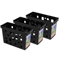 Kit Organizadores De Pastas Suspensas Dellocolor 03 Caixas Arquivos Pretas Porta Documentos 329P0005X3