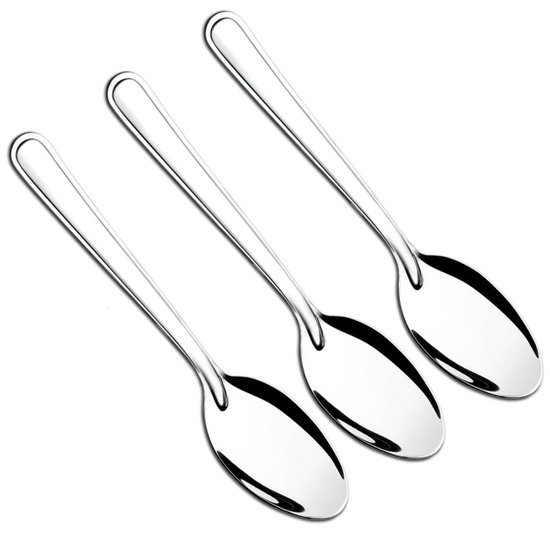 03 Colheres Grandes de Inox para Servir Arroz Molhos para Hotéis Restaurantes Taumer