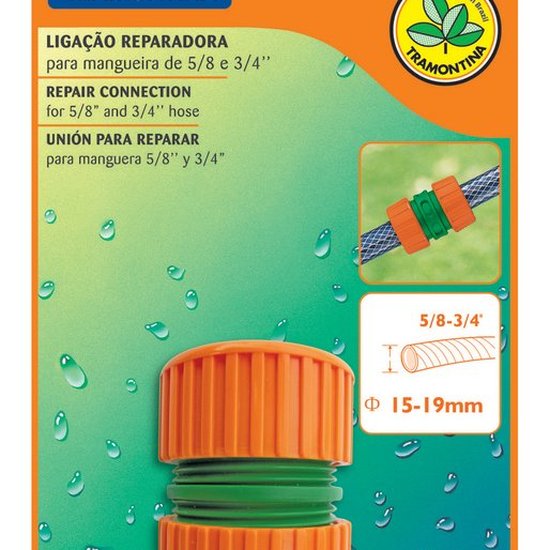 Ligação Reparadora Tramontina em Plástico para Mangueira 5/8" e 3/4"