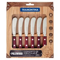 Conjunto de Espátulas Tramontina para Manteiga Polywood 6 Peças Vermelho