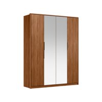 Guarda-Roupas Casal com Espelhos 4 Portas Multimóveis CR35233 Nogueira