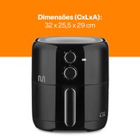 Fritadeira Elétrica sem óleo Air Fryer 4,2 Litros 1500W 127V Preta Multi - GO207