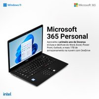 Notebook Legacy Book, com Windows 11 Home, Intel Celeron 4GB 64GB + 64GB 14,1 Pol. HD Preto - PC271