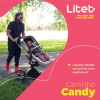Carrinho de Bebê Passeio Moisés 0-15 Kg Candy Titanium Litet - BB185