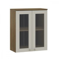 Armário Aéreo 2 Portas Vidro Canelado 80cm Isis Luciane