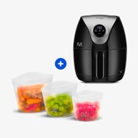 Combo Cozinha: Air Fryer 4L 220V + Kit ObaZipKip Porta Alimentos de Silicone - CE169K