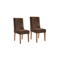 Cadeira Sala de Jantar Dafne Kit 2 Un Imbuia/Veludo Marrom - Rufato