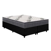 Cama Box Queen: Colchão Anatômico Ortobom D33/EP Airtech 100 + Base CRC Courano Black(158x198)