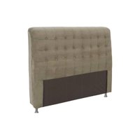 Cabeceira Cama Box Estofada Casal Casal Dama Plus Suede Marrom Taupe - Simbal