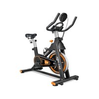 Bicicleta Ergométrica Spinning Kikos MAX-KS2 Roda de Inércia 8kg Preto/Laranja