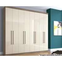 Guarda Roupa 8 Portas e 4 Gavetas Master Vip 8.4 Castanha/Off White - Santos Andirá