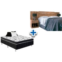 Cama Box Casal Conjugada Ortopédico + Cabeceira Plus Jatoba/Atacama