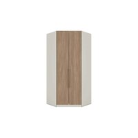 Closet Modulado de Canto Oblíquo MC05 Seletto c/ 2 Portas e 3 Gavetas cor Areia/Jequitibá - Henn