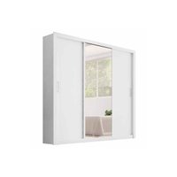 Guarda Roupas 3 Portas de Correr e 2 Gavetas c/ Espelho Residence Branco - Demóbile
