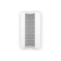 Guarda Roupa Closet de Quarto Canto Oblíquo ME4132 c/ 4 Prateleiras Aberto s/ Portas Branco - Tecno Mobili