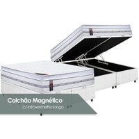 Cama Box Baú King: Colchão Molas Ensacadas Castor Pocket Gold Star Magnético + Base CRC Courano White(193x203)