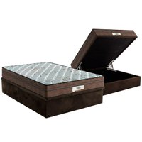 Conjunto Box Baú Casal: Colchão Molas Probel MasterPocket Ensacadas ProDormir Pallace + Base CRC Suede Brown(138x188)