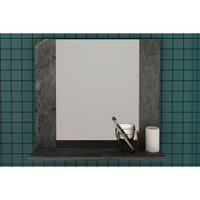 Armário de Banheiro c/Espelho Suspenso BN3610 60cm cor Mármore Lunar - Tecno Mobili