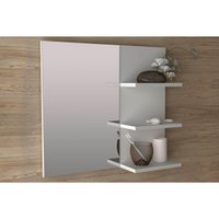 Armário de Banheiro c/Espelho BN3608 3 Prateleiras 60cm cor Branco - Tecno Mobili