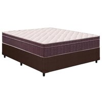 Cama Box Casal: Colchão Anatômico Ortobom D28/EP Airtech 60 + Base CRC Courano Brown(138x188)
