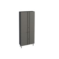 Multiuso Lavanderia Armário Multibox Aço 4 Portas c/Chave 80x193cm Preto/Cinza - Telasul