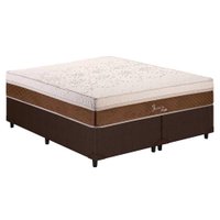 Cama Box King: Colchão Molas Ensacadas Polar MasterPocket Jasmim + Base CRC Courano Brown(193x203)