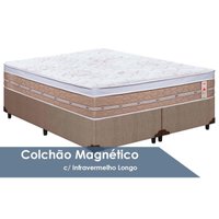 Cama Box Queen: Colchão c/Vibro Massagem Castor Tecnopedic Magnético Niponpedic + Base CRC Courano Clean(158x198)