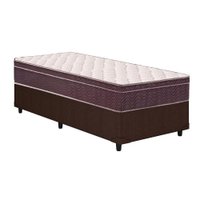 Cama Box Solteiro: Colchão Anatômico Ortobom D28/EP Airtech 60 + Base CRC Courano Brown(88x188)