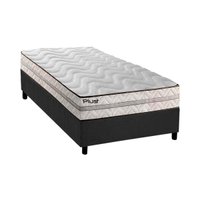 Cama Box Solteiro: Colchão Espuma D33 Paropas Pasquale Plus + Base CRC Suede Gray(88x188)