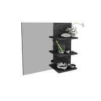 Armário de Banheiro c/Espelho Suspenso BN3608 60cm cor Mármore Lunar - Tecno Mobili