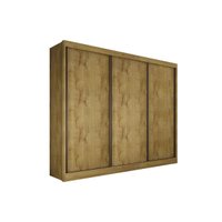 Guarda Roupas 3 Portas de Correr e 6 Gavetas Diamond Plus Freijo Cumaru - Novo Horizonte