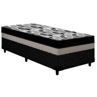 Cama Box Solteiro: Colchão Anatômico Ortobom D33/EP ISO 100 Double Face + Base CRC Courano Black(78x188x20)
