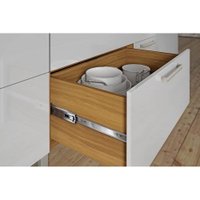 Balcão de Cozinha Burguesa p/Pia Premium 2 Portas e 3 Gavetas c/ Tampo 120cm Freijó/Branco - Nesher