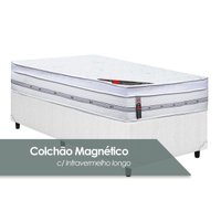 Cama Box Solteiro: Colchão c/Vibro Massagem Castor Pocket Magnético Gold Star + Base CRC Courano White(88x188)