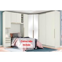 Quarto Modulado Solteiro Seletto 5 Peças (1 Ponte + 1 Closet + 2 G Roupas + 1 Componente) QMH03 Areia - Henn