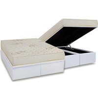 Conjunto Box Baú King: Colchão Espuma Luckspuma D45 Gran Luck + Base CRC Courano White(193x203)