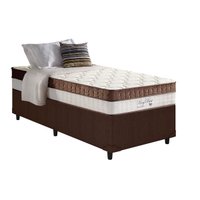 Cama Box Solteiro: Colchão Molas Ensacadas Anjos MasterPocket King Best Marrom + Base CRC Courano Brown(88x188)