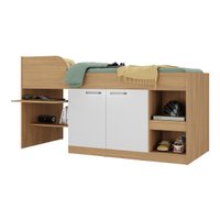 Cama Solteiro Multifuncional para Colchão 188 x 78cm com 2 Portas e Escrivaninha Multimóveis MP4234