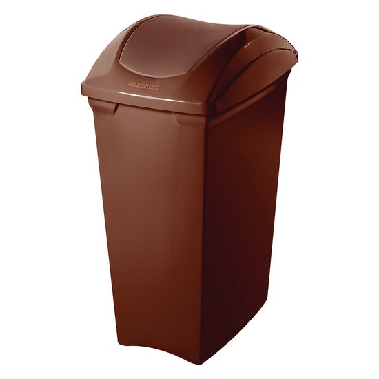 Lixeira Plástica com Tampa Basculante Marrom 40L Casablanca Sanremo