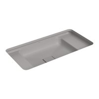 Cuba de Embutir Deca Slim 65x35 L.33060.MDE.85 Retangular com Mesa Soft Antracite