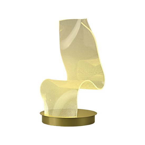 Abajur Skylight Sinuous 4023Ab Led Bivolt Dourado / Translucido