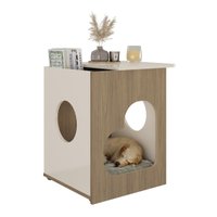 Mesa Lateral de Apoio Cama Pet 52,5cm Multimóveis CR45237 Carvalho/Off White