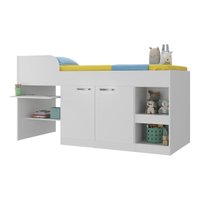 Cama Solteiro Multifuncional para Colchão 188 x 78cm com 2 Portas e Escrivaninha Multimóveis MP4230